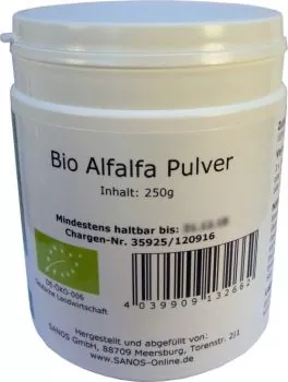 Alfalfa Gras Pulver 250 g für Smoothie und Salate mit Vitamine und Mineralstoffe