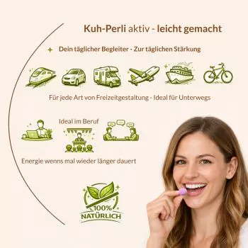Kuh-Perli aktiv 60 Kolostrum Lutschtabletten Himbeere