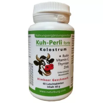 Kuh-Perli forte 60 Kolostrum Lutschtabletten Himbeere