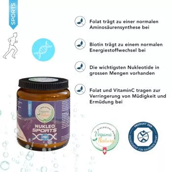 Sporternährung mit Vegana NukleoSports Nukleotide Pulver