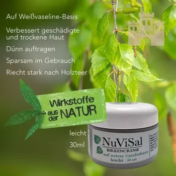 Teersalbe gewonnen aus Birke Holzteer mit weißer Vaseline