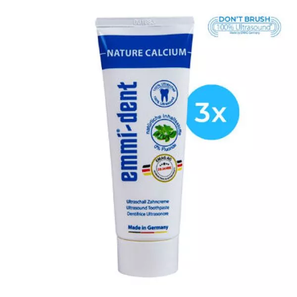 emmi-dent Nature Calcium 3 - Ultraschall Zahncreme - 3er Pack