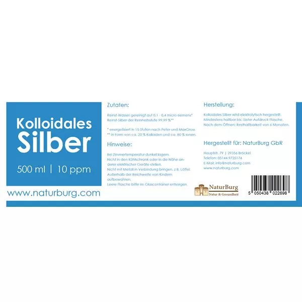 kolloidales Silber 10 ppm