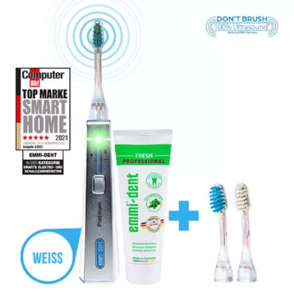 Ultraschallzahnbürste emmi-dent Platinum Starter-Set Farbe Weiss Ultraschallzahnbürste emmi-dent Platinum Starter-Set Farbe Weiss