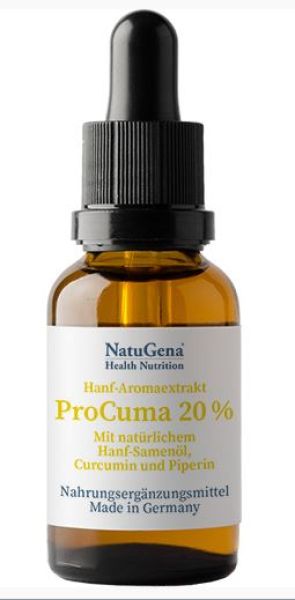 Hanf Aromaextrakt ProCuma Hanföl Extrakt (20 % CBD), Curcumin und Piperin von NatuGena