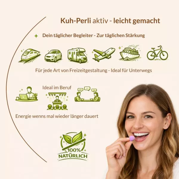 Kuh-Perli aktiv 60 Kolostrum Lutschtabletten Himbeere