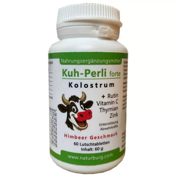 Kuh-Perli forte 60 Kolostrum Lutschtabletten Himbeere Kuh-Perli forte 60 Kolostrum Lutschtabletten Himbeere