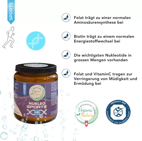 Sporternährung mit Vegana NukleoSports Nukleotide Pulver Sporternährung mit Vegana NukleoSports Nukleotide Pulver
