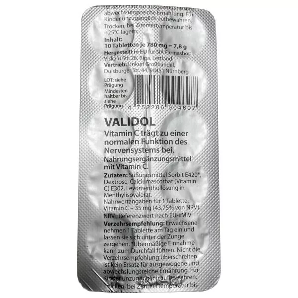 Validol Menthylisovalerat Tabletten