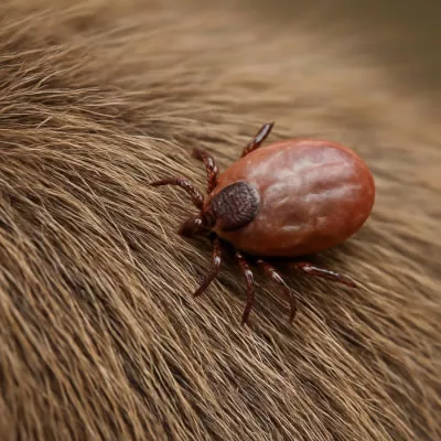 Zecke im Fell